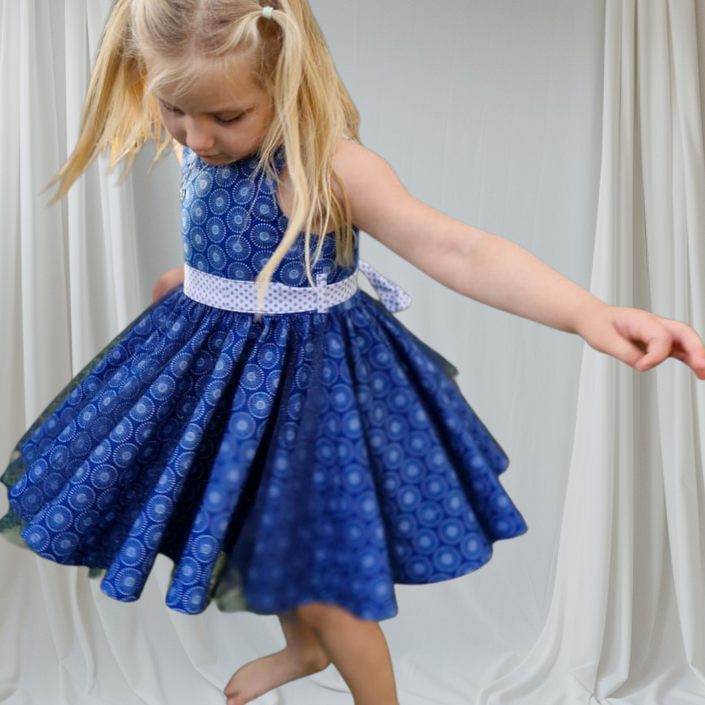 Dress with double circle skirt - Shweshwe