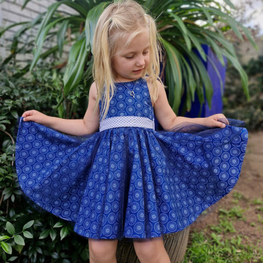 Dress with double circle skirt - Shweshwe