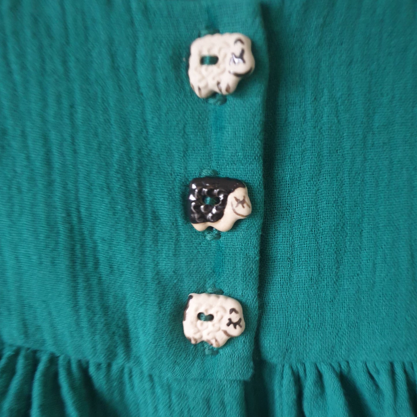 Muslin dress with balloon sleeves