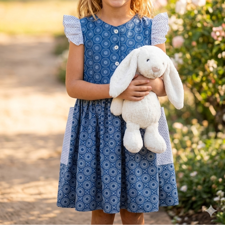 Grace Dress in Shweshwe -button front