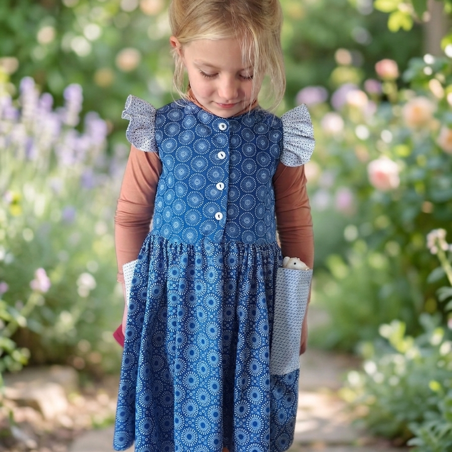 Grace Dress in Shweshwe -button front