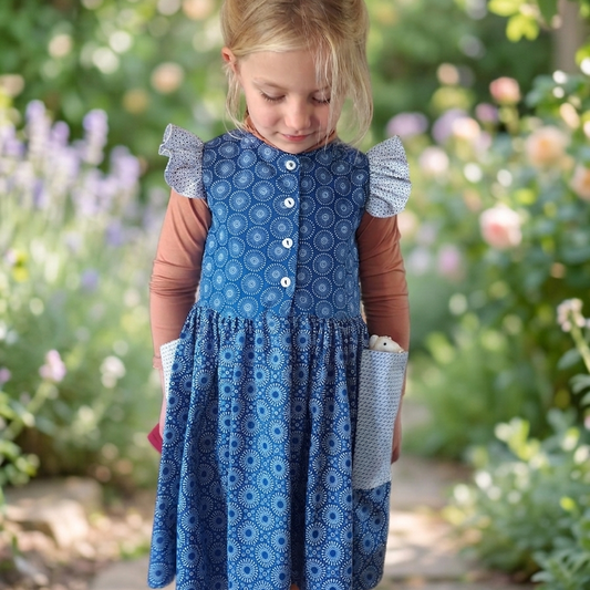 Grace Dress in Shweshwe -button front