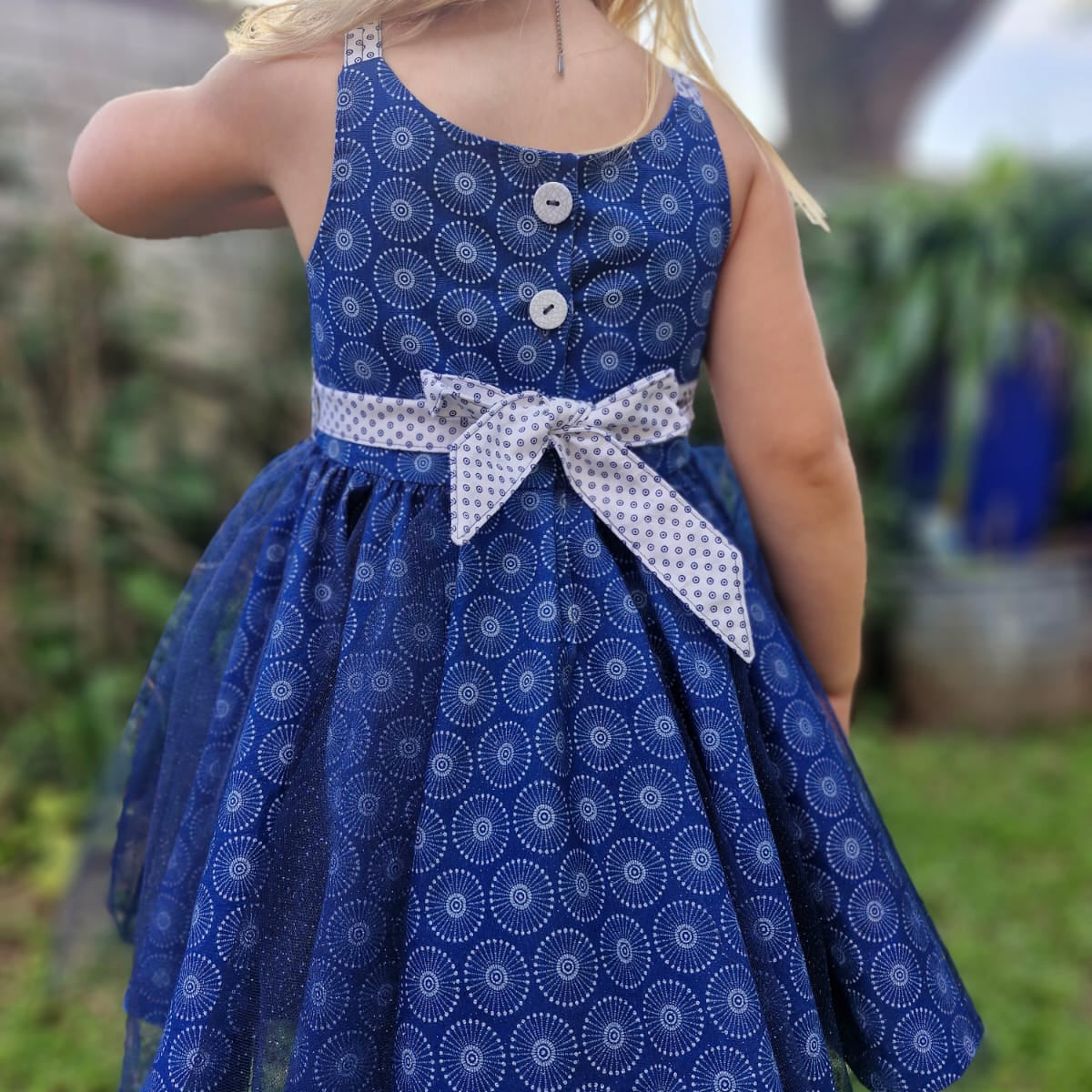 Dress with double circle skirt - Shweshwe