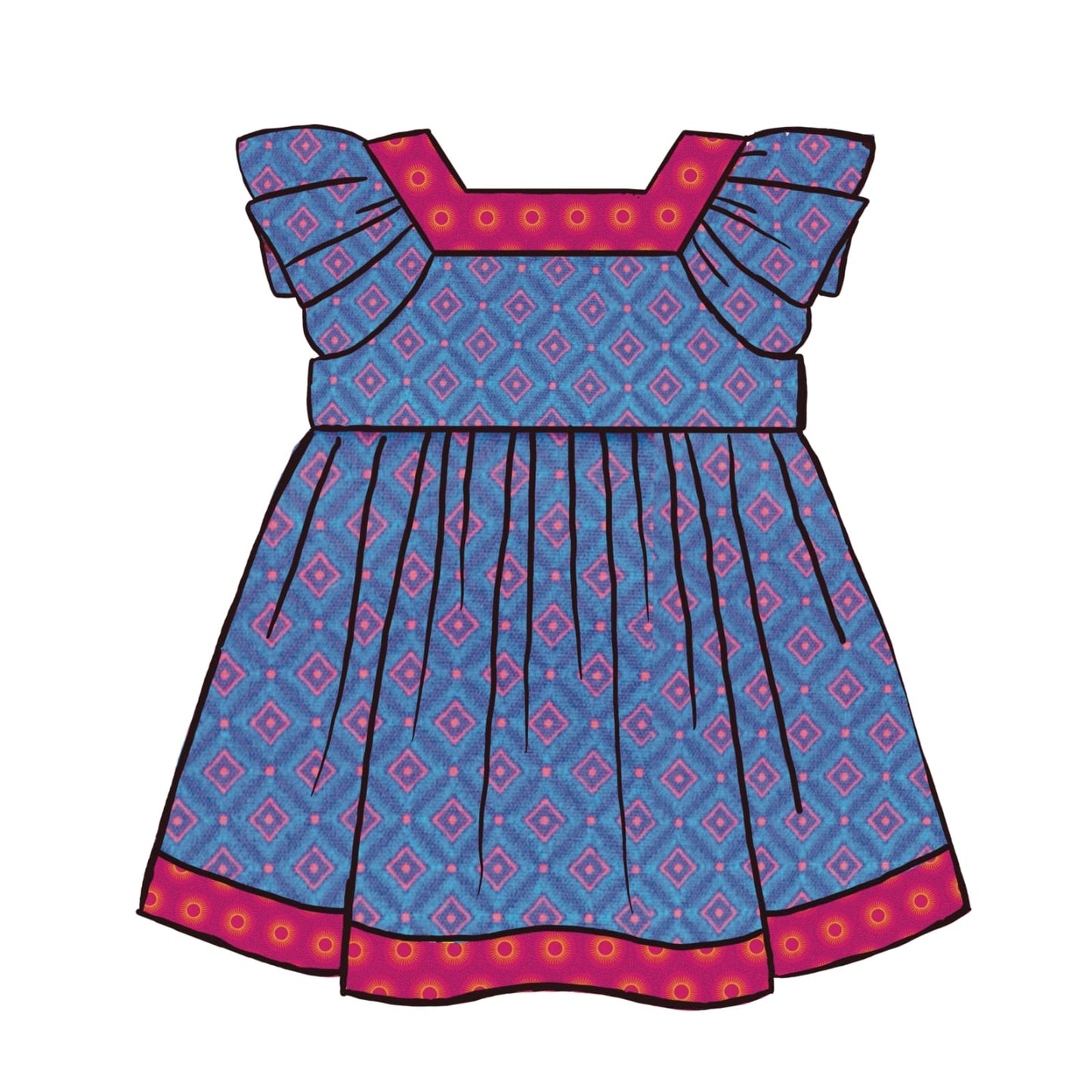 Amelia Dress in Shweshwe