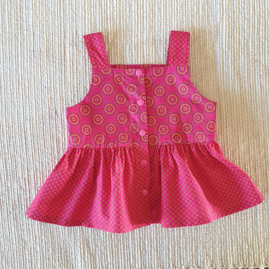 Shweshwe Top with peplum skirt
