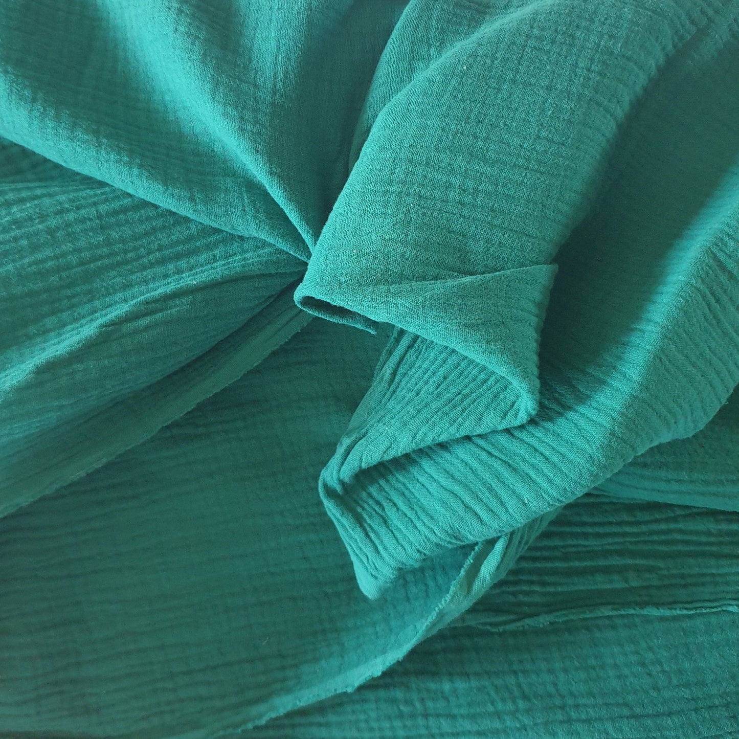 Muslin dress with balloon sleeves